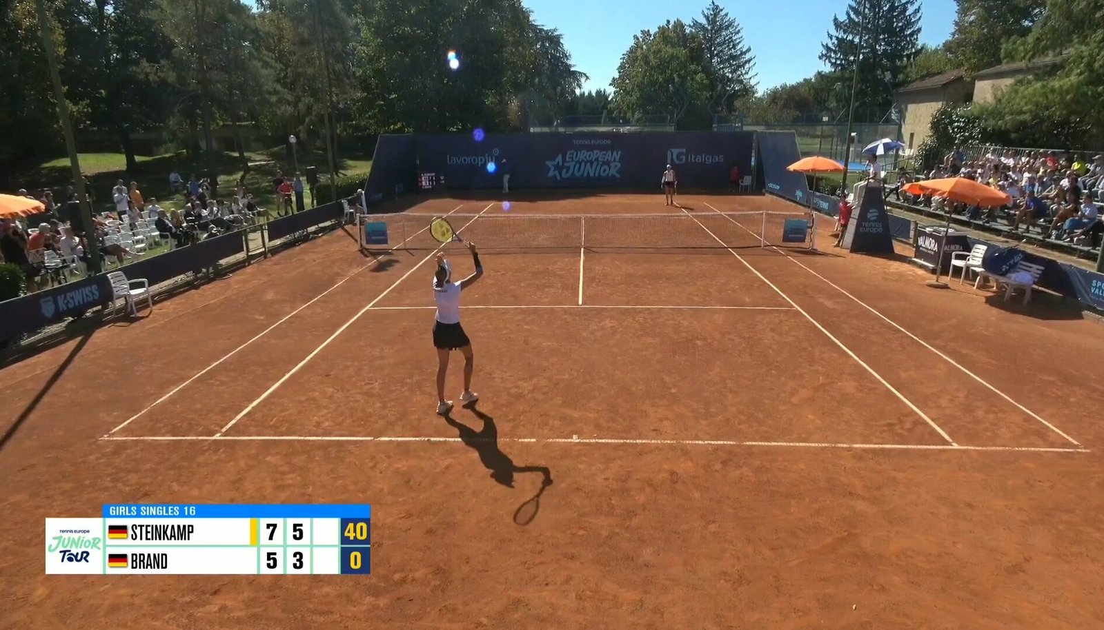Siegerbild Milena Steinkamp, Screenshot Tennis Europe Live Stream